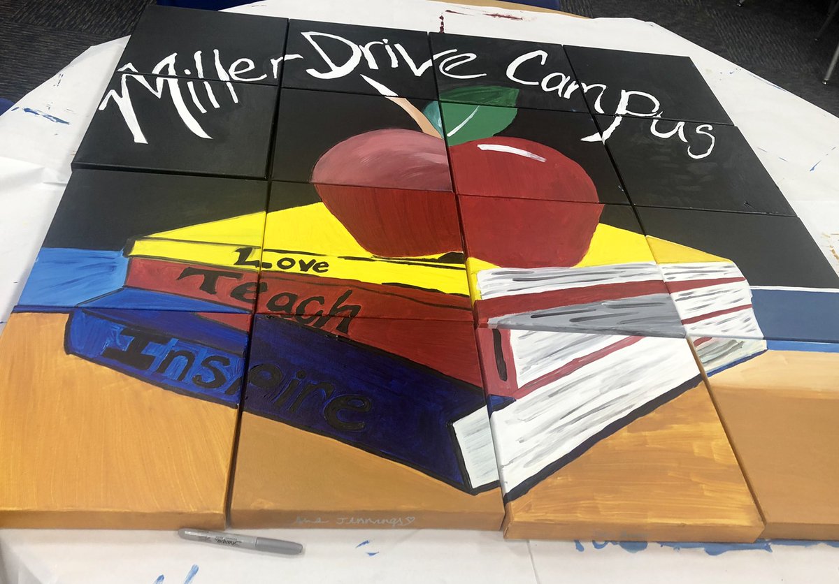 principalsully's tweet photo. Gulliver Miller Drive Team Building- Faculty Mosaics! #gslearning Thank you Paint with a Twist! https://t.co/RZVgEvaxGk
