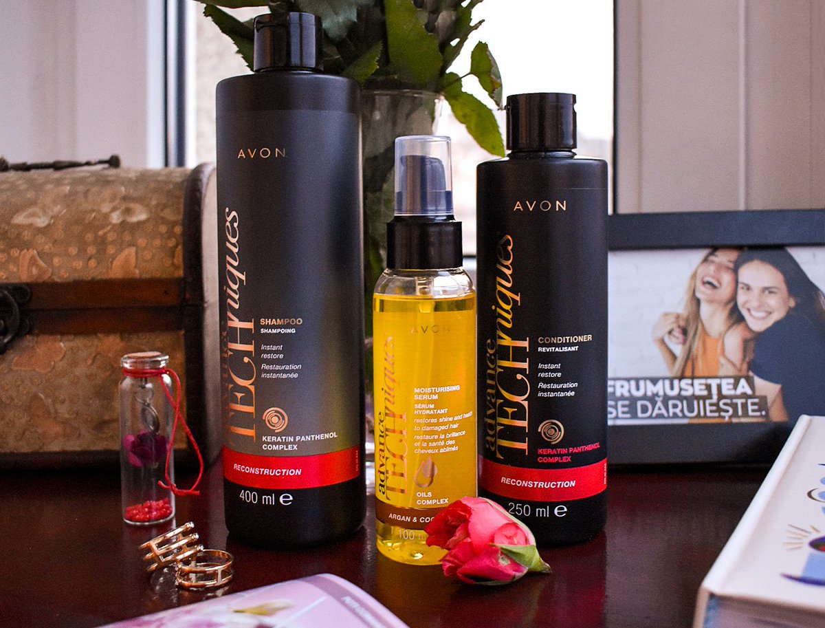 CudragC's tweet photo. Testing the new AVON Advance Techniques Reconstruction Line.
So far, having great results! Hair has less fizz, curls are more defined, silk touch and great perfume even a couple of days after use.
#buzzAVON #advancetechniques #avonhaircare #reconstructionline #avonromania https://t.co/52LIE20IOB