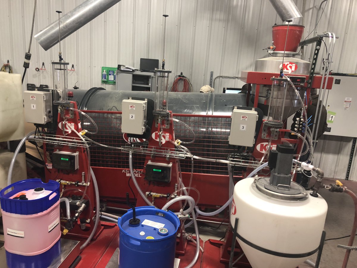 NPCAgronomy's tweet photo. The brand new KSI soybean treater is assembled and ready to treat soybeans. Stop by and check it out.  Treating has started https://t.co/pPABZrwUwo