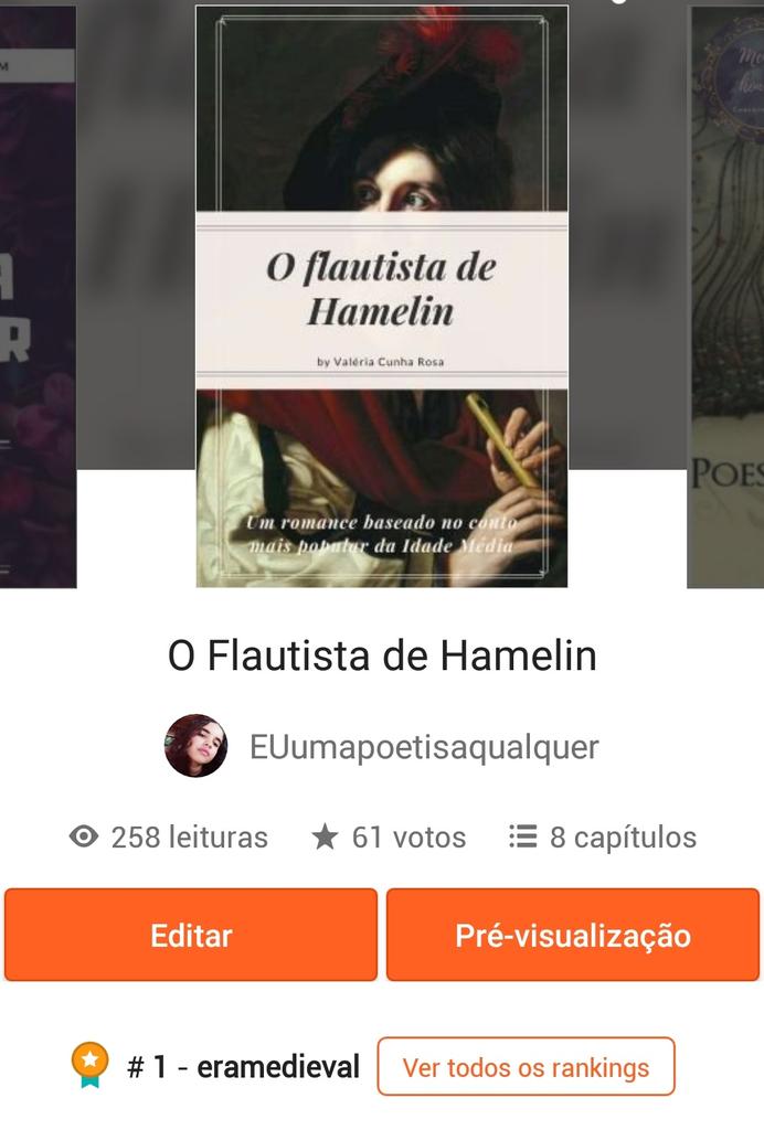 PoetisaUma's tweet photo. #1lugar em #eramedieval 
Que felicidade que eu tô!!!
#OFlautistadeHamelin
Meu único livro que não é de poesia kk

#AmizadexPoesiaSDV https://t.co/Y6reoGp49p