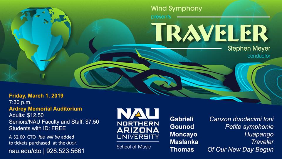 Come to the Traveler with Stephen Meyer as the conductor! TONIGHT at 7:30 pm. The event is ticketed so get it at nau.edu/cto <a href="/NAU_SOM/">NAU School of Music</a>