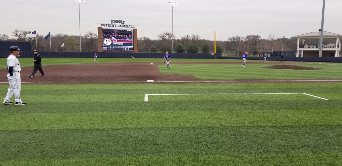 DBUMensSoccer's tweet photo. Out here cheering on @DBU_Baseball before our game tonight! #Champions4Christ #PatriotsSupportPatriots https://t.co/PBqHzr0YGo