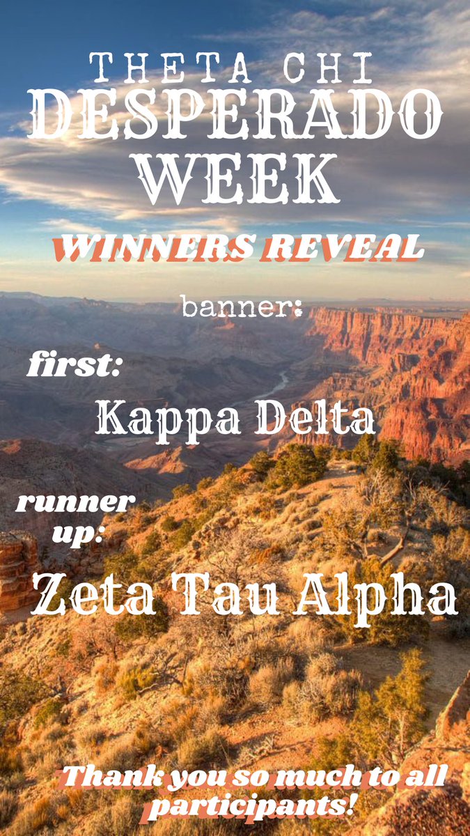KSUThetaChi's tweet photo. Here are the winners of the Desperado banner contest‼️

Congratulations to @kdksu_ on winning first place as well as a congratulations to @KennesawZTA on being runner up! https://t.co/rUJge3uell