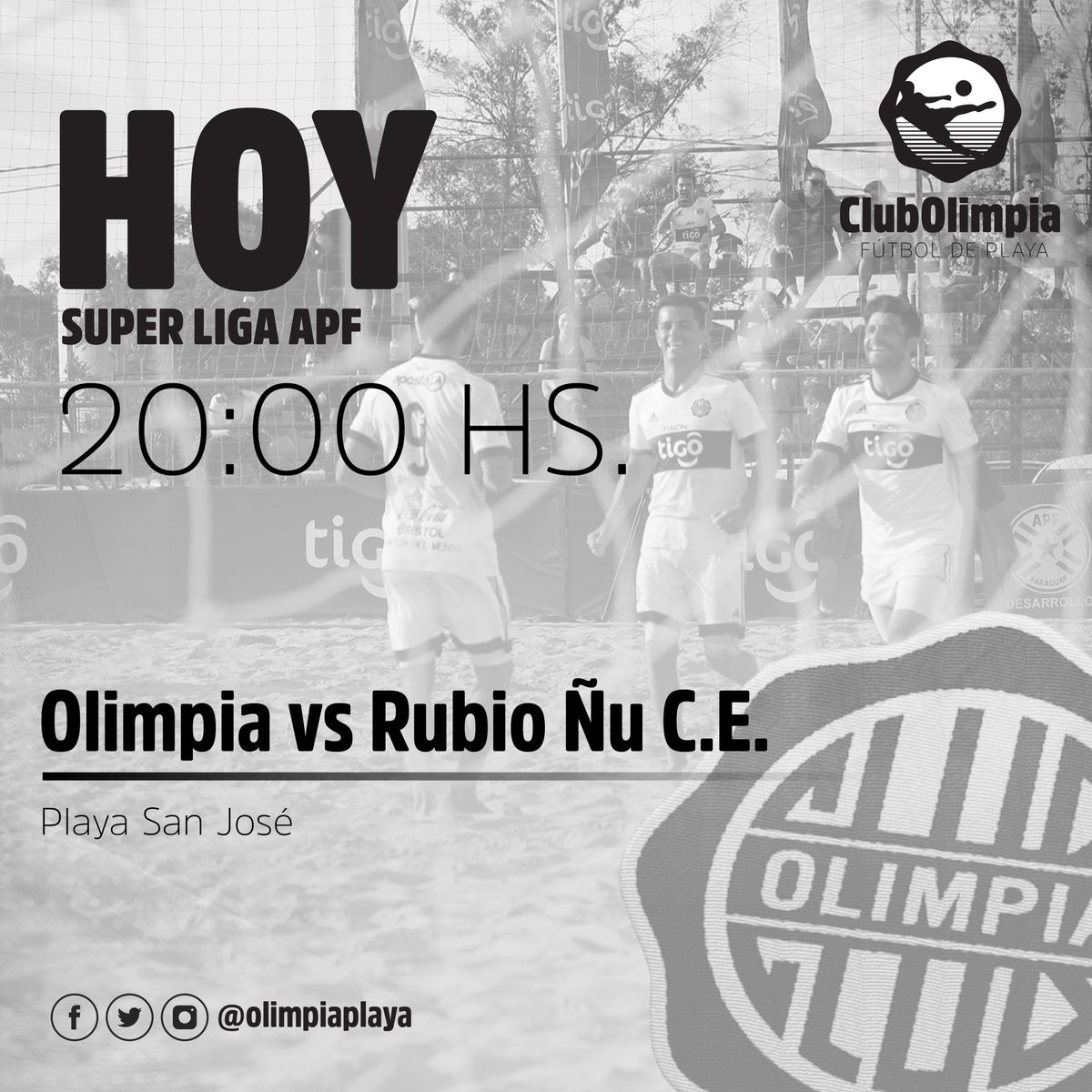 OlimpiaPlaya's tweet photo. A no perderse! Partido correspondiente a la 3ra. jornada #SuperFinal #SuperLigaAPF🏖⚽️

#OlimpiaBeach⚽️🏖
#VamosOLIMPIA⚪️⚫️⚪️ https://t.co/n2xACqTyIT