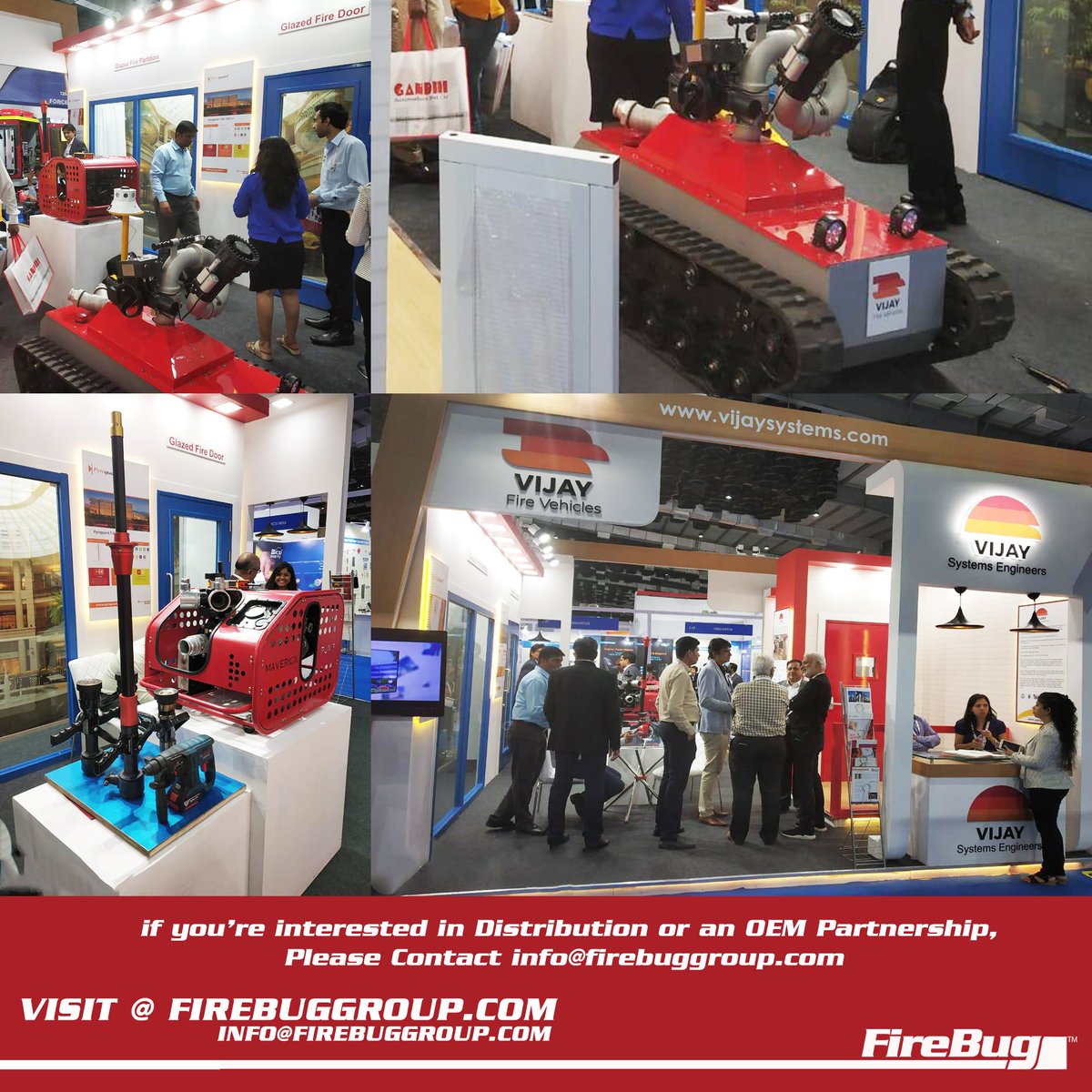 FireBugGroup's tweet photo. Some of our products on display at the Fire and Security India Expo with our partner, Vijay Fire
  #FireBug #fire #Firefighting #vehicle #fightingvehicle #OEM #Contact #electric #maverick #mongoose #partners #Vijayfire #technology #India #UK https://t.co/ktASs9Jzgy