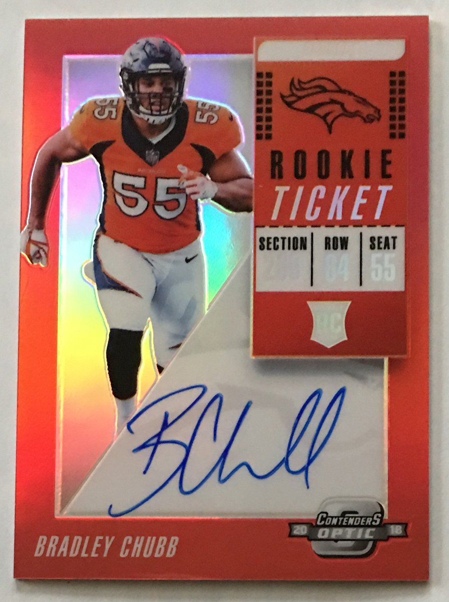 Gametime_Cards's tweet photo. Eh, not exactly what I was hoping for, but could be worse, right? Think I might stop at just one box of 2018 Contenders Optic this year. How did you guys do? #Panini #ContendersOptic #OpticBreak #Collect #FootballCards https://t.co/Zdea7aTxBH
