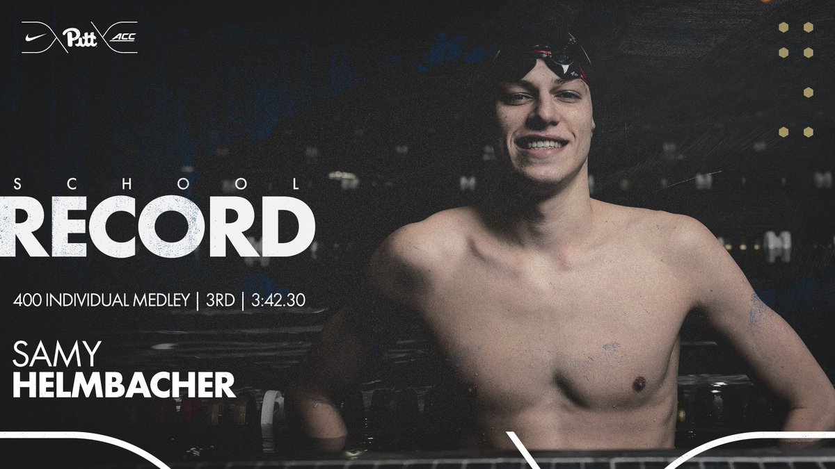 Pitt_SWIM_DIVE's tweet photo. #ACCSD 400 IM | A Final

Samy Helmbacher takes BRONZE! 🥉

The first ACC men's swimming medalist in Pitt history!

🚨 SCHOOL RECORD 🚨

🏆 3rd | ⏱️ 3:42.30

#H2P 💦 #H2oP https://t.co/zoaF340PJO
