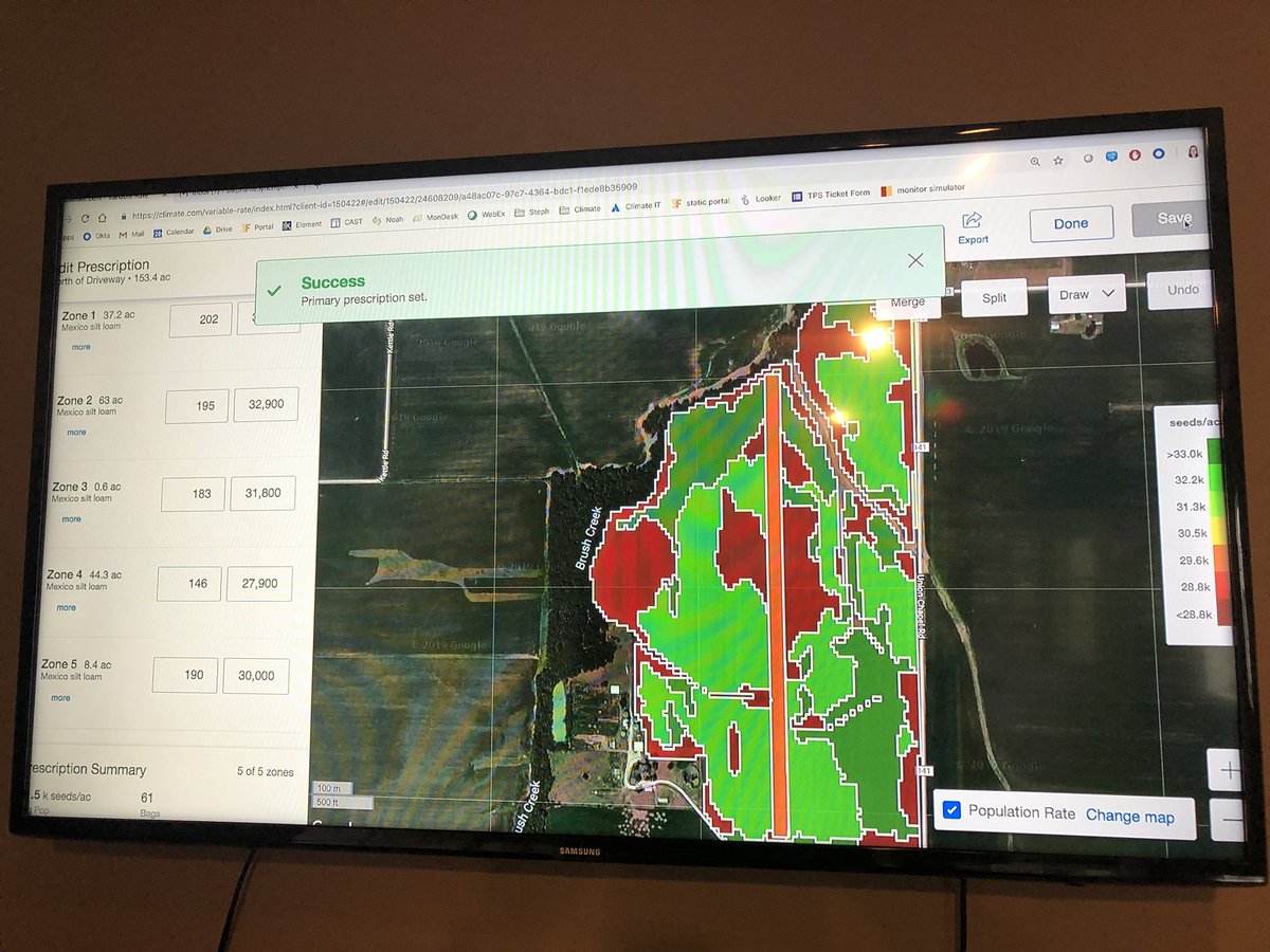 channelseed7's tweet image. Today is a @climatecorp @FieldView Friday! Worked with two growers today on farms with #AdvancedScripting. We have over 3 years of corn & soybean data/soil types to breakdown our #AdvancedScripting. Enjoyed working alongside growers to create scripts #cropscout #boom #plant19
