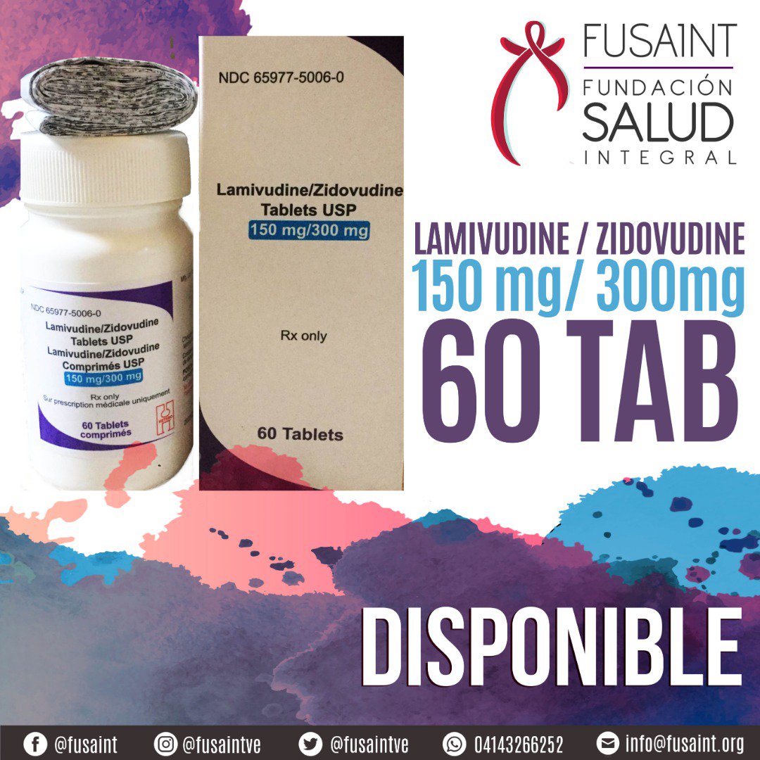 FusaintVE's tweet photo. Combivir:
Lamivudina 150 mg/ zidomudina 300 mg x 60 tabletas
Enviamos a todo el país 
solicitalo al 04143266252

#VIH #combivir #lamivudine #zidomudine #sida #aids #HIV #Carnavales2019 #Venezuela #caracas #salud #medicamentos #carnavales https://t.co/FcoKRUEt4e