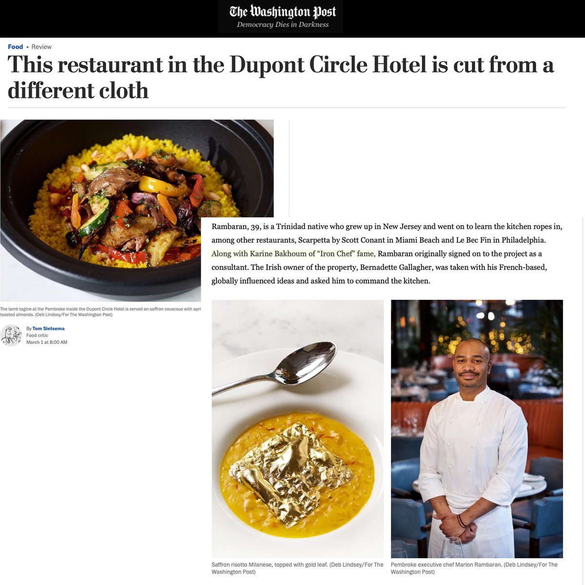 KBNNPR's tweet image. Congrats to The Pembroke team on the well-deserved review in WAPO Tom Sietsema says "each bite goes down like a sumptuous banquet" Very proud everyone’s very hard work is paying off! This is my first project under @ironpalateconsulting #blessed to work with such great people!