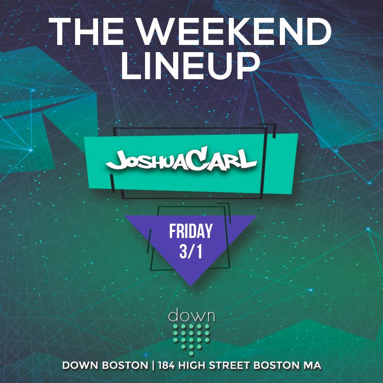 DownBoston's tweet photo. @DJJoshuaCarl takes over the decks to kick off the weekend tonight! Doors open at 10pm. #boston #bostonnightlife #getdown https://t.co/mJXcsi8bi6