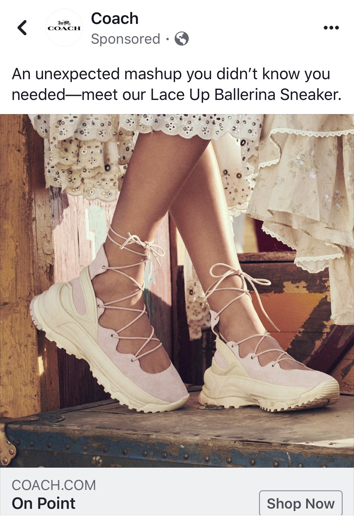 lace up ballerina sneaker coach