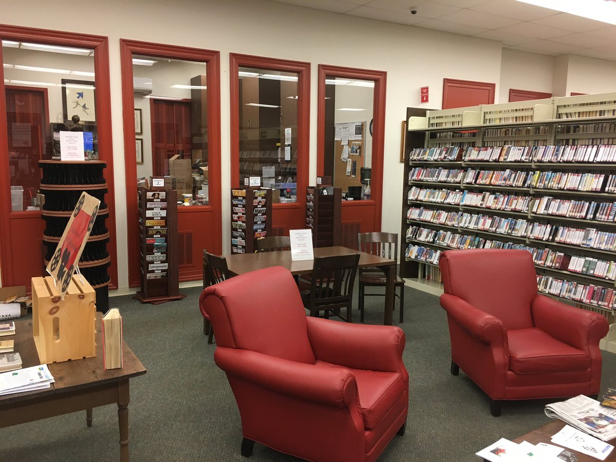 Q: Why are these chairs at the Fairfield County Library empty?  

A: @scthrive and <a href="/TheCoopMin/">Cooperative Ministry</a> staff and volunteers are busy preparing tax returns for free behind the glass at the library for Fairfield County residents. Visit coopmin.org/vita for more information.