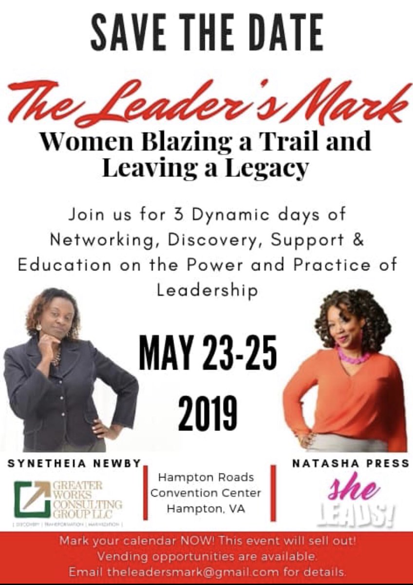 pressdownpromo's tweet photo. SAVE THE DATE!!!!  MAY 23-25 these dynamic women of influence will be networking, supporting, and building one another in one building!!!  So many women have been waiting for this and it’s finally here!!  Make plans to be here NOW!!! https://t.co/SDwMVXkxRB