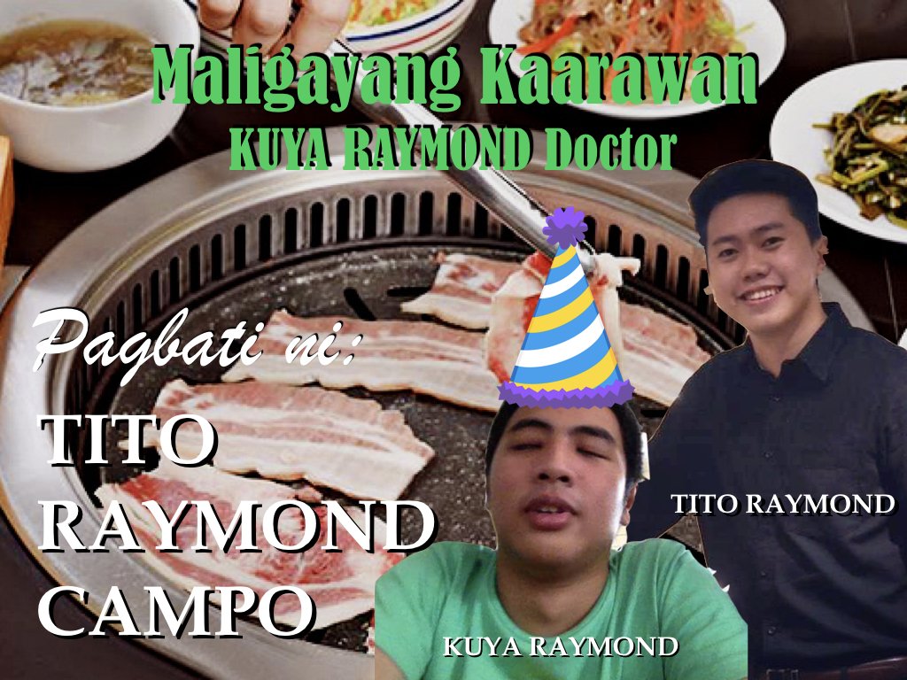 TitoRaymondC's tweet photo. MALUGOD na binabati ni TITO RAYMOND ang kanyang numero unong supporter na si KUYA RAYMOND alias @DobieDoctor sa ika-30 anibersaryo ng kanyang kapanganakan! Pagpalain ka ni Allah! #TitoRaymond #KuyaRaymond https://t.co/sblghctn6S