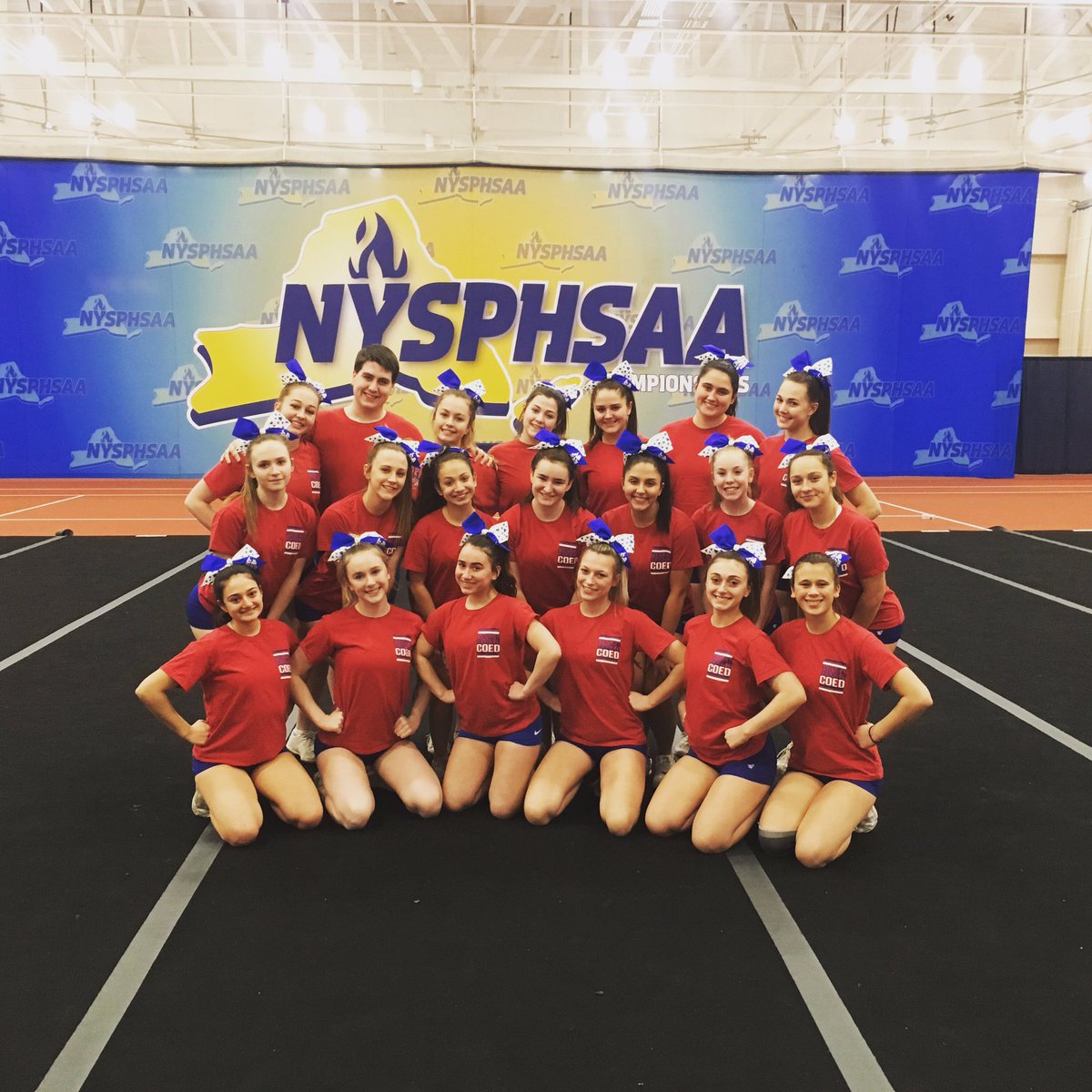 CheerGoshen's tweet photo. Finally made it to Rochester and had an amazing last practice with this team!! We can’t wait to see everyone tomorrow and make everyone proud❤️ #statechampionships https://t.co/oKaLEiZgUU
