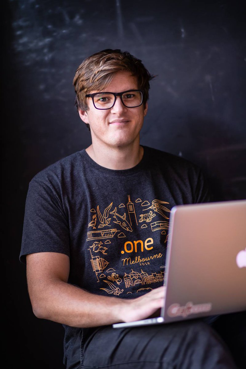 engramdes's tweet photo. Shout out to @JavanGriffiths at S. Group for his branding work for the #craftcms Dot One conference in Melbourne this year. I haven't taken my t-shirt off yet! Just look how proud he looks π #dotoneau https://t.co/dWX6WxjbTz