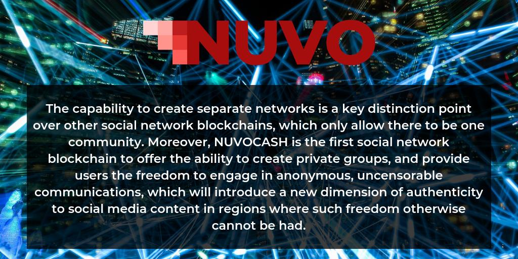 NuvoBlockchain's tweet photo. What makes #NUVO different from other social media blockchain networks? NUVOCASH enables the creation of a multitude of distinct, separate social media networks for specific communities or purposes. https://t.co/fmzXioRwDW is only the first community! #blockchain #crypto #steem https://t.co/gsMGOcBSmd