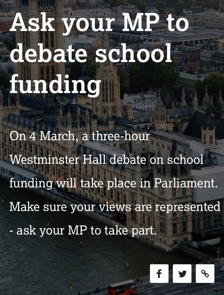 Please email your MP and ask them to attend the school funding debate on Monday neu.org.uk/funding/ask-yo…

#SchoolCuts #schoolcuts #moreschoolfunding #schoolsjustwannahavefunds #funding #education