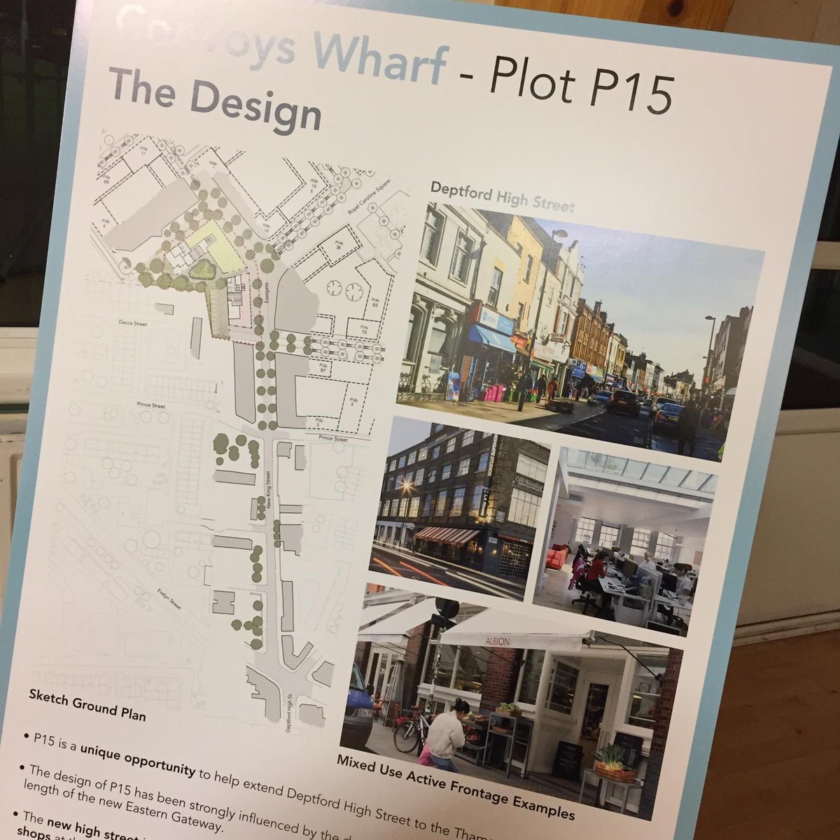 deptfordfolk's tweet photo. TODAY 2nd March: Another chance to catch the public exhibition of Plot 15 of Convoys Wharf 11am to 2pm @2000cac on Grove Street. Outline planning permission was granted in 2014. Comment on public realm and design. https://t.co/tWulNgC271