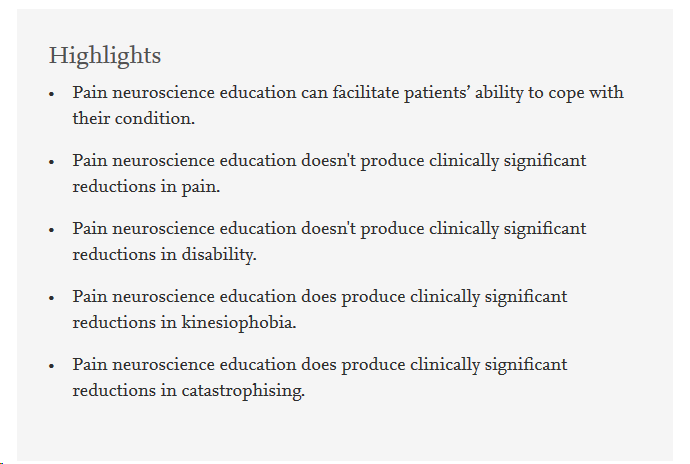 PhysioMeScience's tweet photo. Just published 🔥🔥🔥

Pain neuroscience education for adults with chronic musculoskeletal pain: a mixed-methods systematic review and meta-analysis

https://t.co/Y4VwRLKwqx

👇👇👇 https://t.co/1KBdgMAR9g