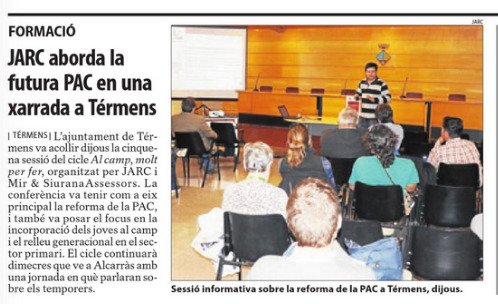 alexandremirsar's tweet photo. Gran Impacte al diari Segre sobre la passada jornada a Térmens 'Al camp, molt per fer'❗
@JARC_COAG @MiriSiurana @GRUPROMIALLOP @DiputacioLleida #ilersap https://t.co/6zrfBePvXg