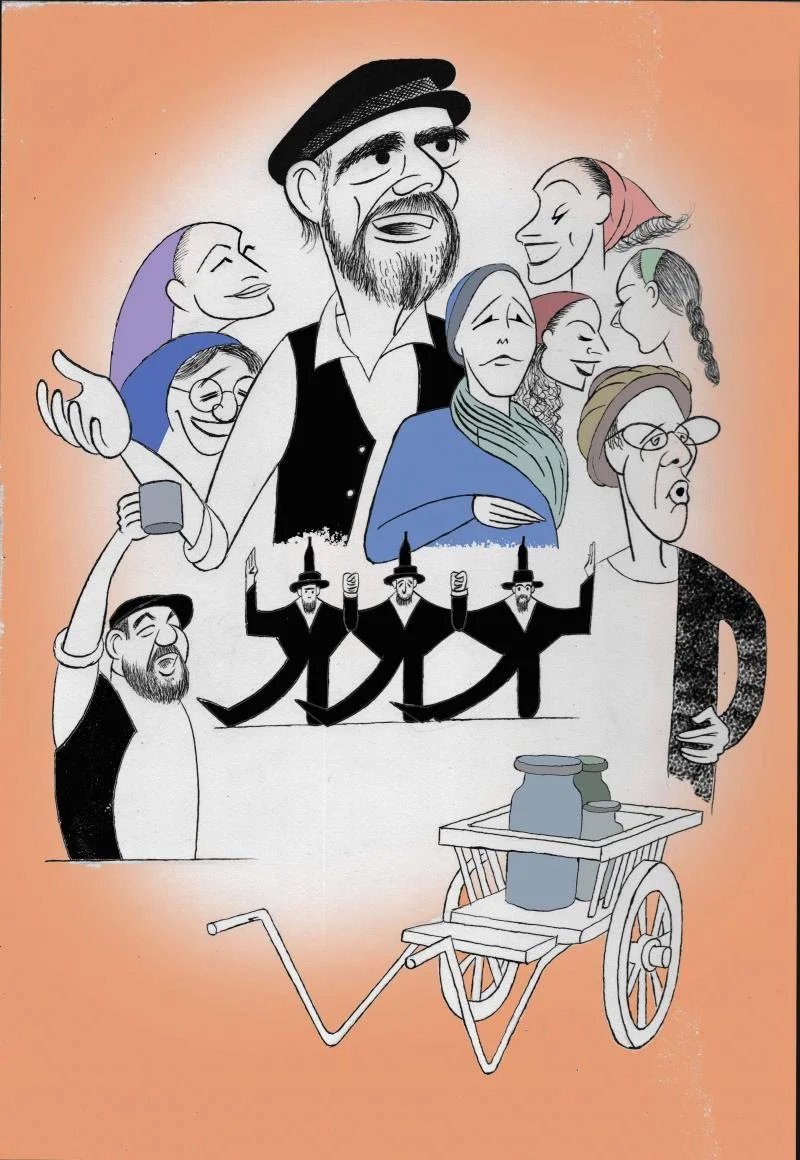 Renowned caricature artist Ken Fallin has drawn 
FIDDLER ON THE ROOF in Yiddish