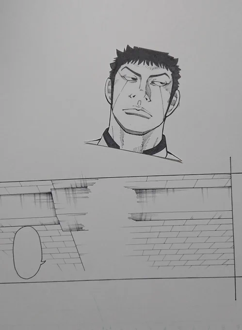 背景が気にくわなかったので書き直し

でもキャラはこのままの絵がよかったので、切り取ったりコピーしたりペタペタ張ったりして、完成(*^^*)

終わると思った日になかなか原稿が終わらない…頑張るぞー! 