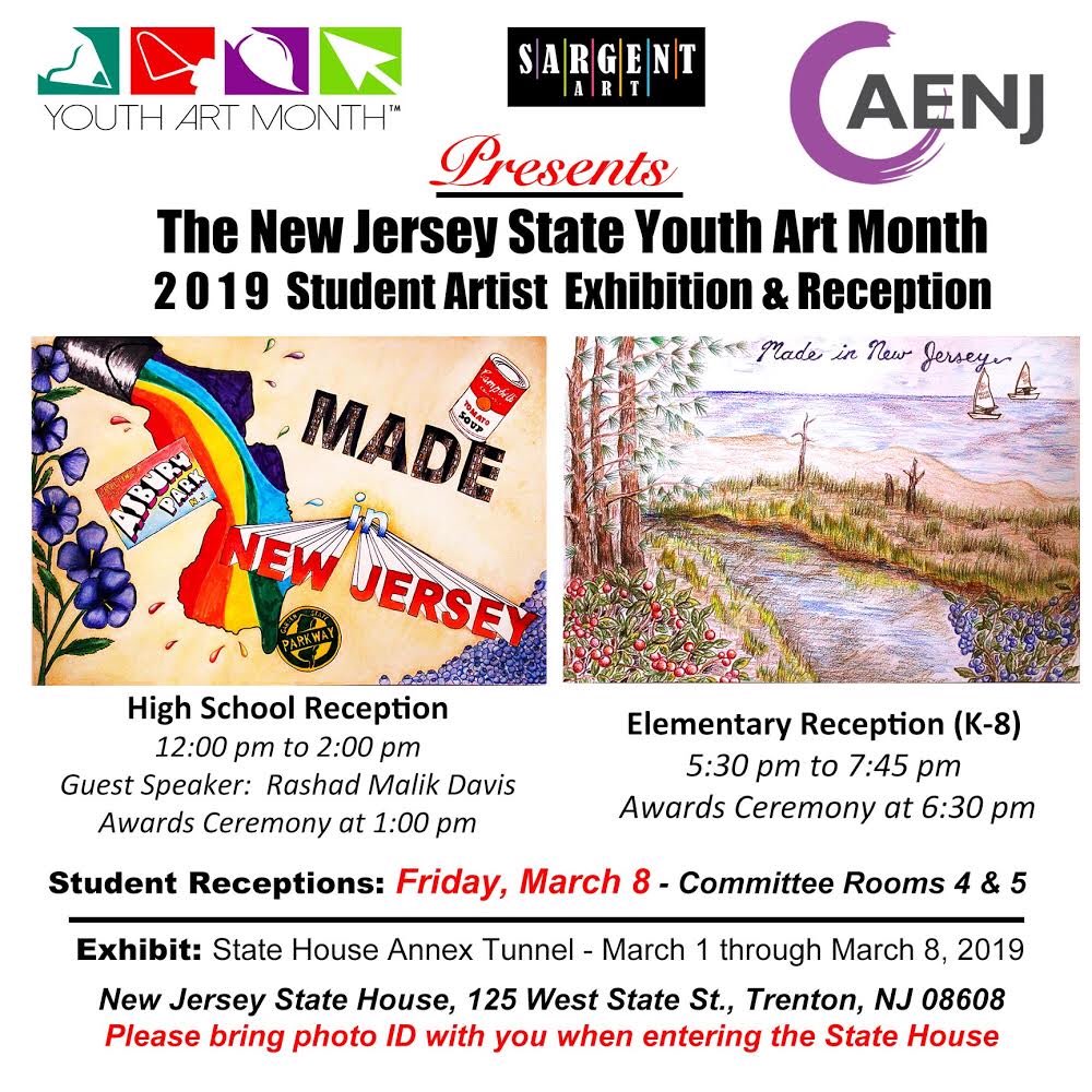 artwithmslopez's tweet image. So it’s officially March and #youthartmonth !! #youthartmonth2019 kicks off with the #31DaysofYAM calendar 🥳🎉post daily! Also @ArtEducatorsNJ has #yamshows all across New Jersey in each county! Check the calendar to find out when yours is!  @ArtsEdNJ NJ STATE YAM IS MARCH 8!
