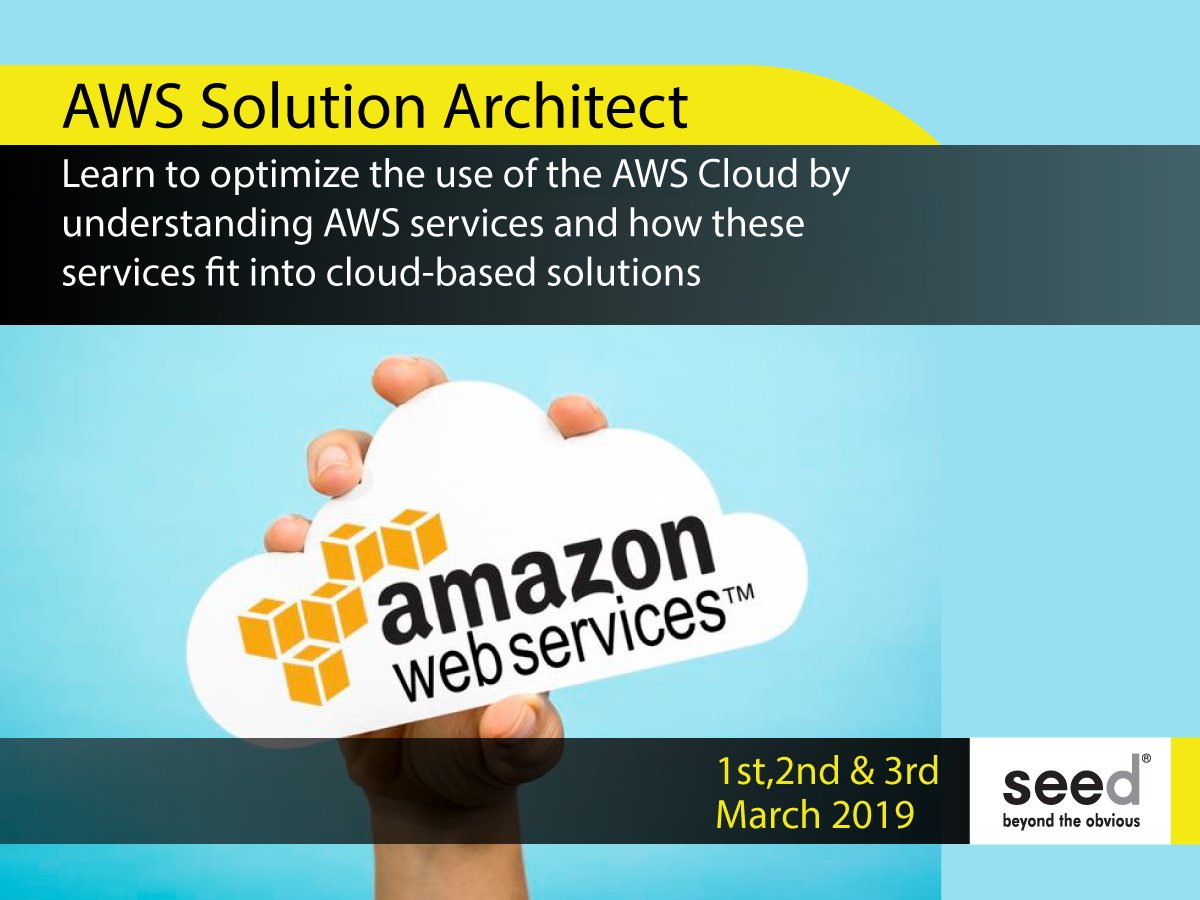 seed_workshops's tweet image. Add Professional Skills In Your Career With AWS Solution Training And Become The Part Of Cloud Technology. Attend 3 Days Seminar On The Cloud Technology
Apply Now-bit.ly/2GjSUD8
#solutionsarchitect #whatiscloudcomputing #cloudcomputingintroduction #cloudcomputingtraining