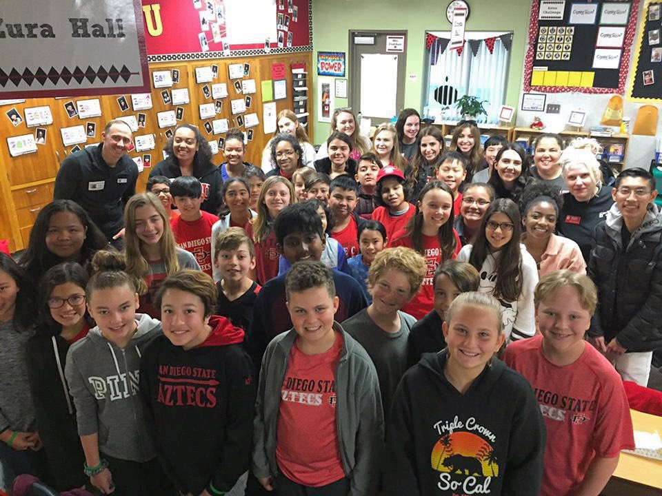 Today, Civil Core talked with fifth graders about the Aztec experience and brought them goodies! #BeCivil #AztecProud