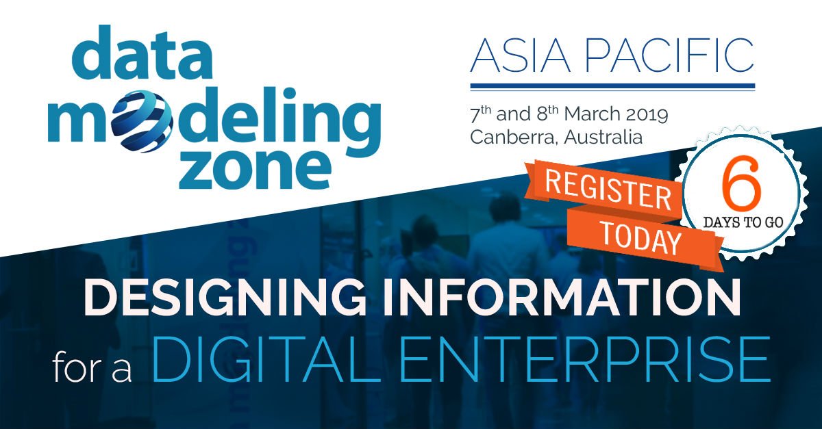 The 2-day Data Modeling Zone is on in Canberra Australia - datamodelingzone.com.au