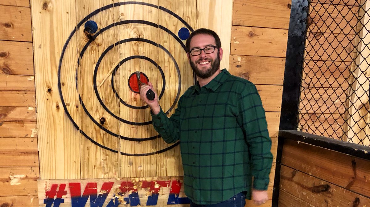 JordanGStepp's tweet image. Had a great time at @badaxethrowing in Dallas tonight. Think I found a new hobby. #PinpointAccuracy
