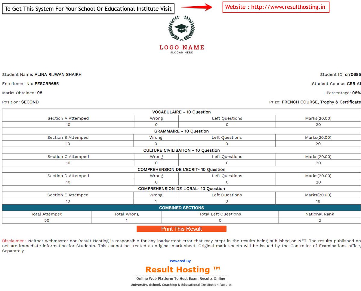 ResultHosting's tweet image. #srms #studentresultmanagementsystem #onlineresultsystem #examresultsystem
Visit : resulthosting.in