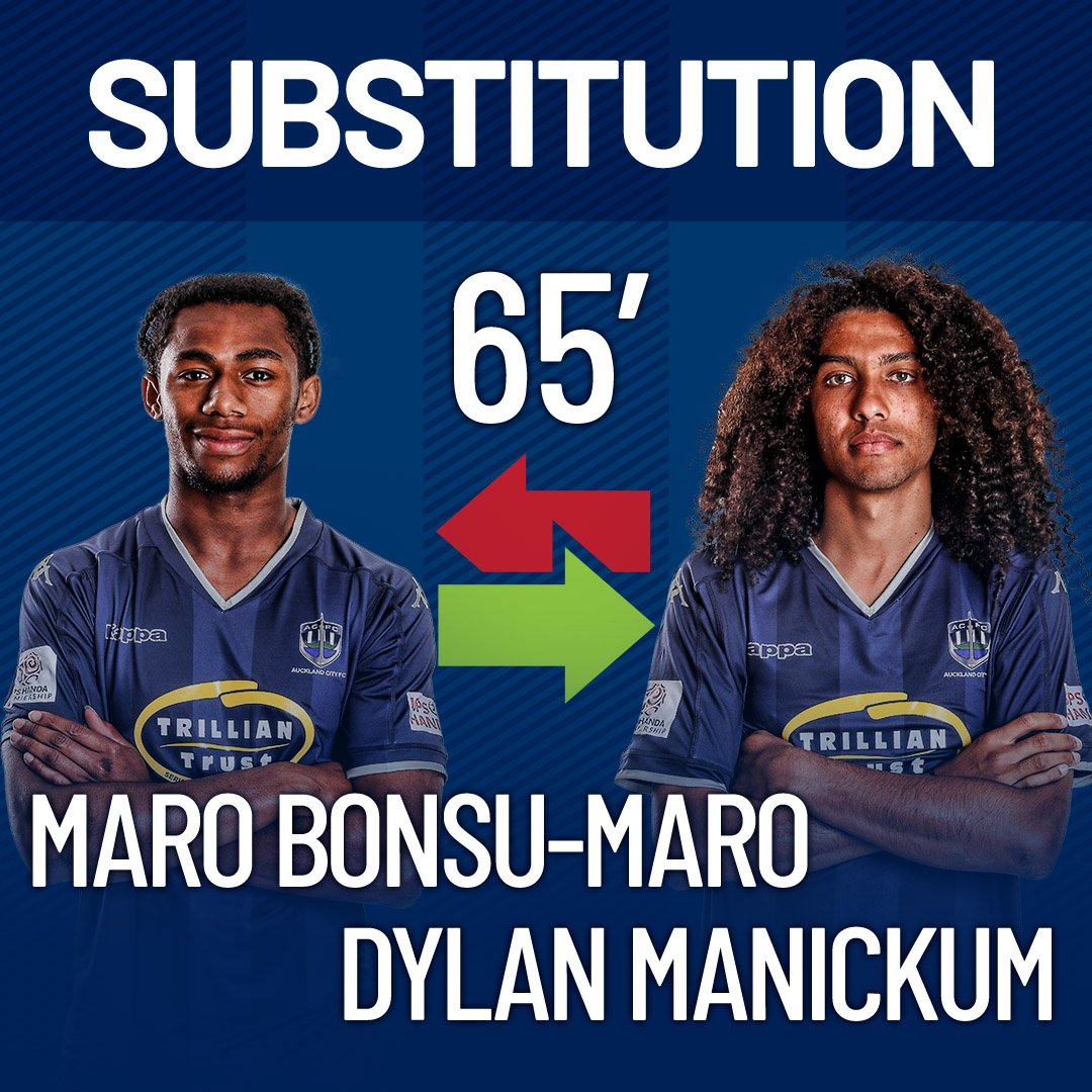 AucklandCity_FC's tweet photo. 65' Substitution for the #NavyBlues as Maro Bonsu-Maro replaces double goal scorer Dylan Manickum. 

📱#WARAUC 

🏆#OFFCL 0-4 https://t.co/SpsBEQrC1x