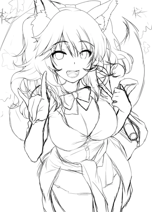 そんなこんなで一枚目ラフ

昨日の夜帰ってから描き出してさっき線画終わった所、
今から出かけるので帰って色塗りですね。完成は今日の夜が明日の朝か?って感じですね?
二枚とも桜をイメージして描いて行こうと思いますので背景の進行具合で変わるかな?? 