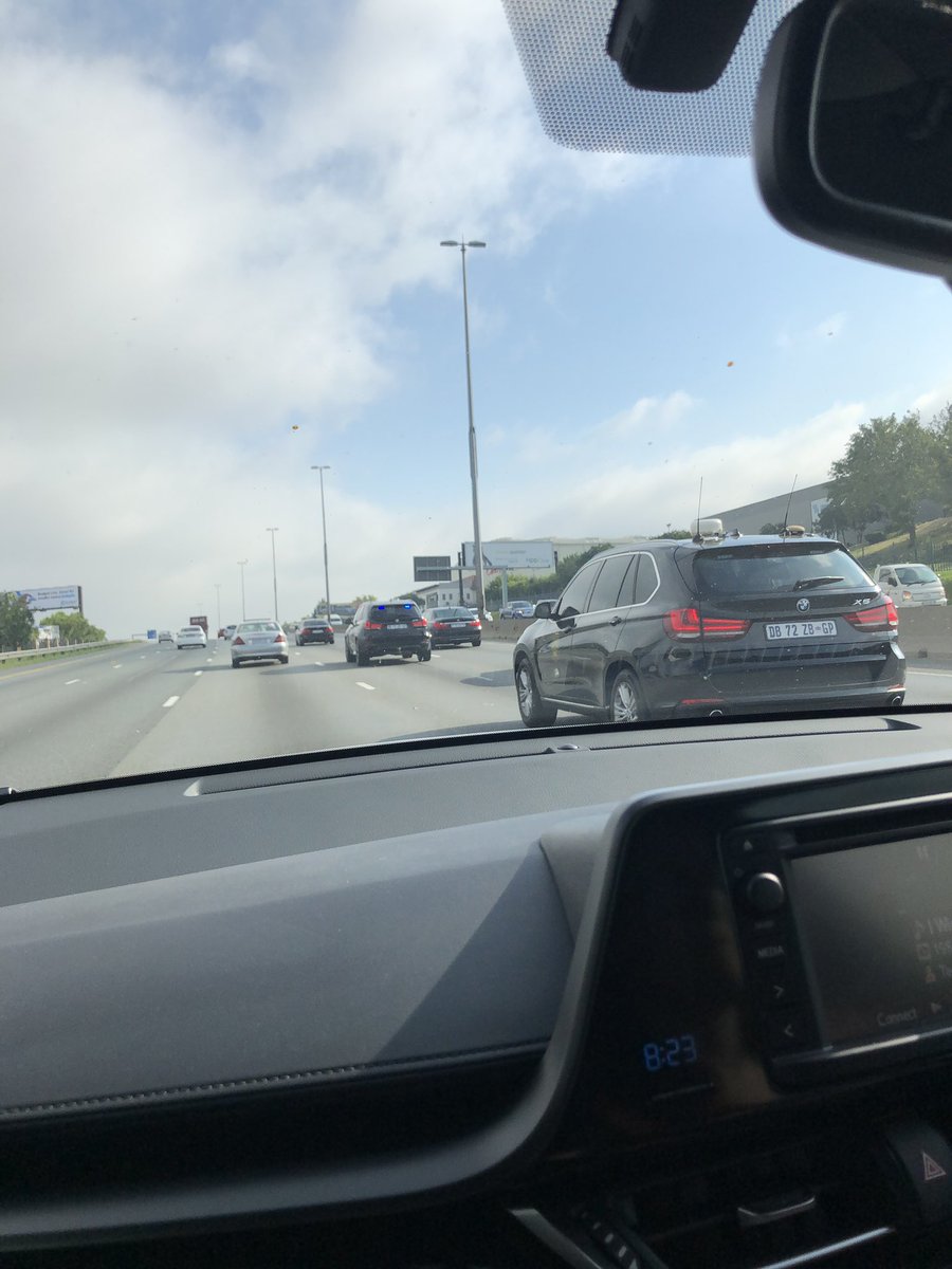 A blue light brigade driving 140 on a Saturday morning forcing everyone out of the two right lines in the highway. Really? Can our higher ups not respect our road rules like everyone else? Or are we too important to drive a normal speed?