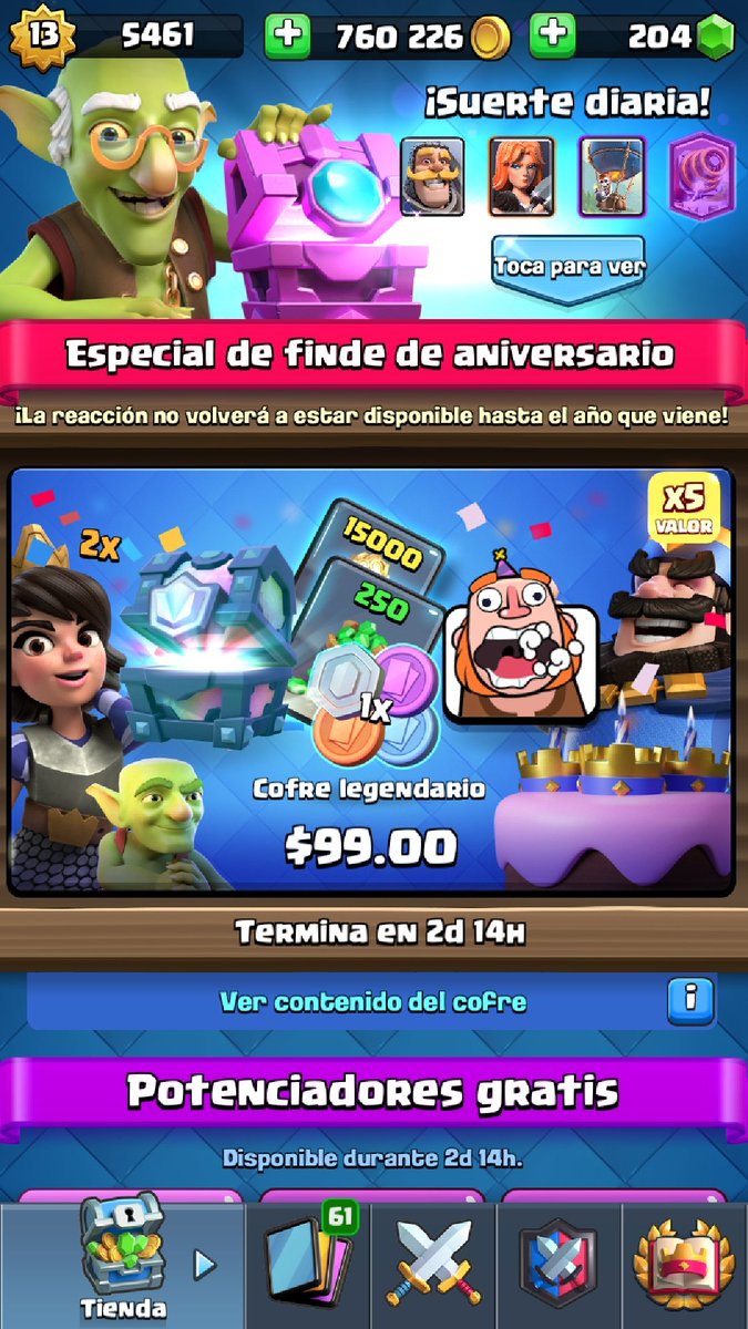 😱🎉SORTEO OFERTA ESPECIAL ANIVERSARIO CLASH ROYALE😱🎉

⚠️REQUISITOS⚠️
Dar RT y MG 🔁♥️
Seguirme
Seguir a <a href="/ONEGAEL1/">ONE ⚡GAEL⚡</a>
Mencionar 2 amigos
Suscribirse a mi canal youtube.com/channel/UCj4h_…
El sorteo esta patrocinado por <a href="/ONEGAEL1/">ONE ⚡GAEL⚡</a>🤙
Finaliza 6 horas antes que acabe la oferta ¡SUERTE!😍