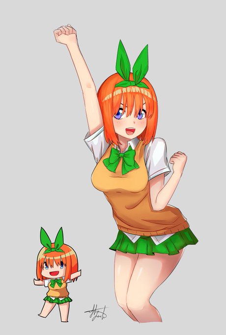 ChuunibyouさんがTwitterに投稿した中野四葉(五等分の花嫁)のイラスト。