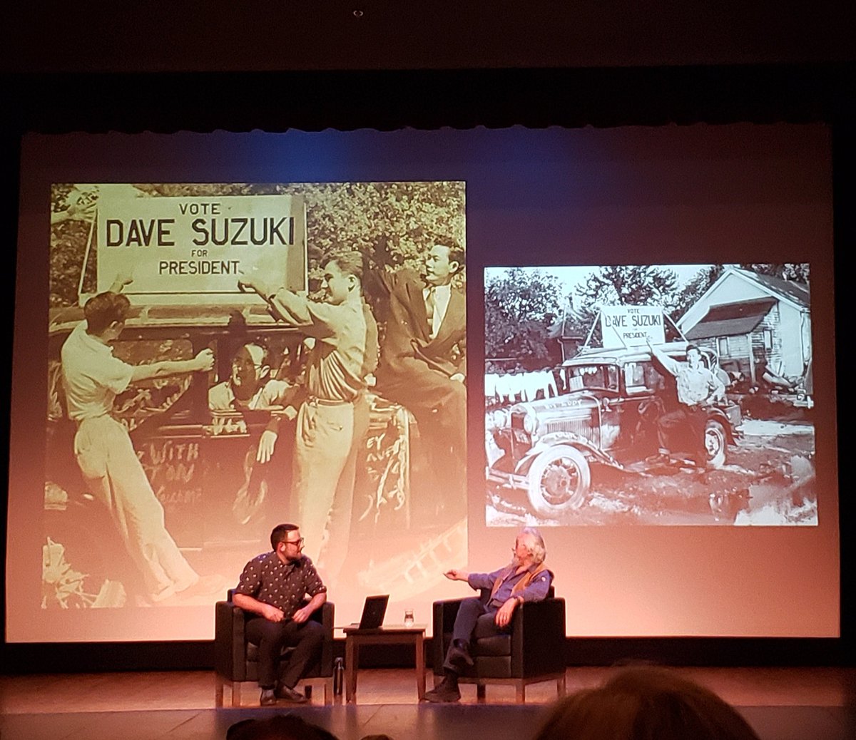 _sarahweller's tweet photo. An inspiring evening with David Suzuki at @theVIMFF.
Tackling the big issues. Reflecting on life & change. Politics. And reinforcing the fundamental role of science.
#legend #science #inspired #beyondclimate #davidsuzuki #VIMFF #Vancouver @IanMauro_PhD https://t.co/itTGi3fz8I