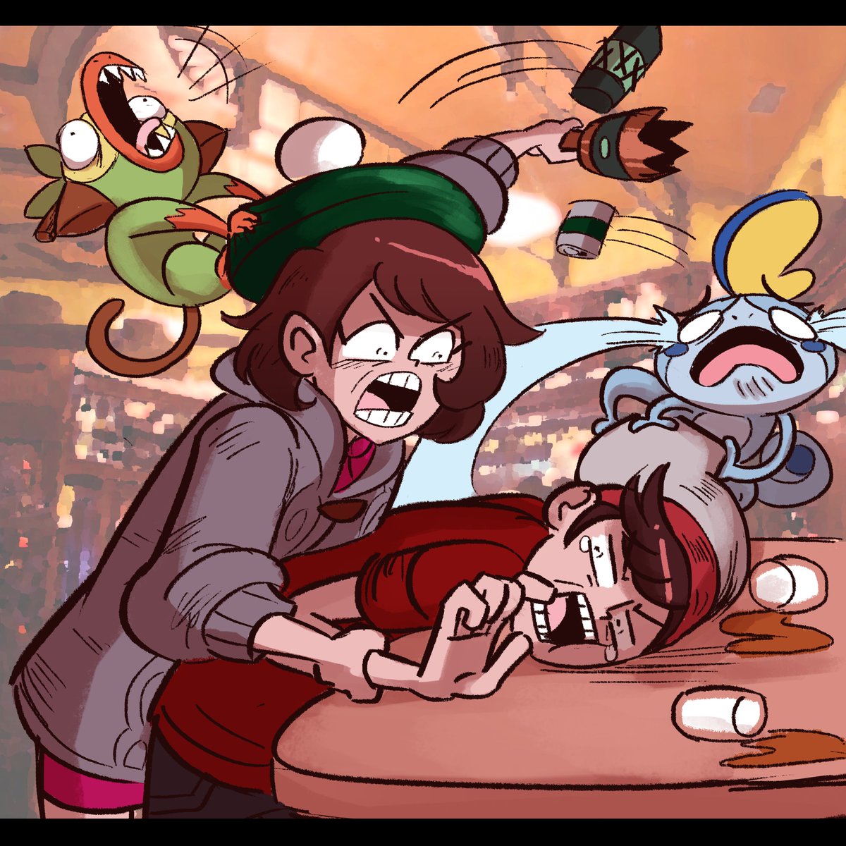 ScruffyTurtles's tweet image. Nobody expects the scottish lass kickin' ass in pubs en masse #PokemonSwordShield