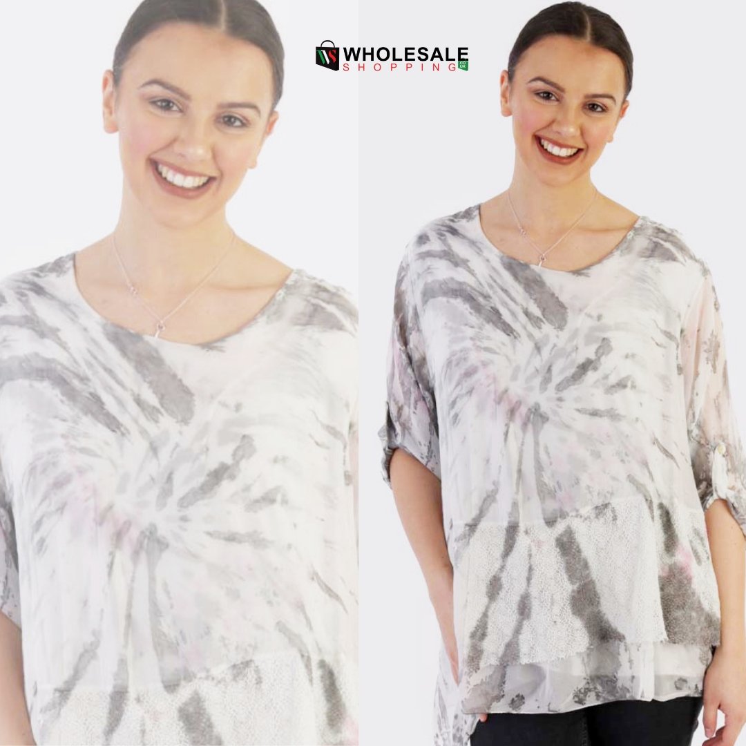 WholesaleSO's tweet photo. Add a touch of #luxury to your #restock with our stunning tie dye Silk #top with a stretch jersey under layer and delicate crochet style panel the hem. https://t.co/OuFu0yokfW
#wso #wsoclothing #wsostyle #wsofashion #wsoplussize #manchester #BTSxWembley #BTSLONDON #fashionstyle https://t.co/OEbRSiixhV