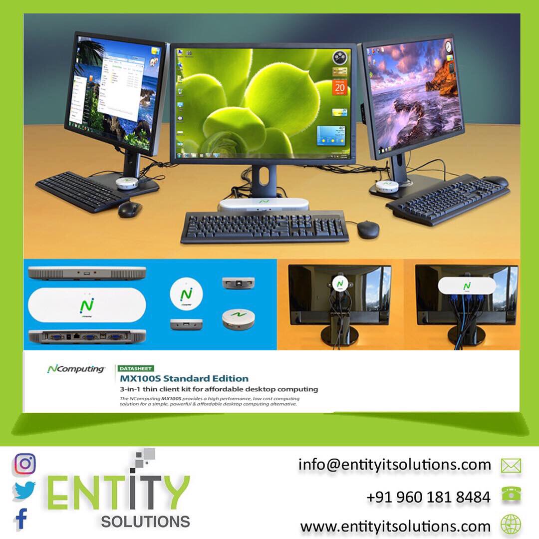 vara_jayesh's tweet image. N-computing MX100s Standard Edition 3-in-1 thin Client kit for affordable desktop computing.

#EntityITSolutions #networking #itservices ##backup #sharing #computer #wireless #vineshmasuria #jayeshvara #ncomputing #eis #rajkot #thinclient
