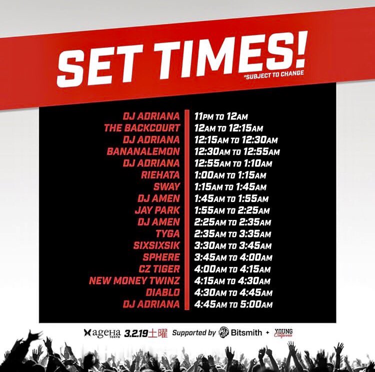 ISH_ONE's tweet photo. 遂に今夜🚨tonight see us
#YOUNGTOKYOFESTIVAL
@ageHa_Tokyo
#SIXSIXSIK LIVE は3:30〜
なんと @Tyga のあと🙌🙌🙌
日本代表カマス🔥🔥🔥
アゲハで待ってマス👾💜
#SIXSIXSIK
#TYGA
#youngtokyo
#YOUNGTOKYOFESTIVAL https://t.co/eDHHSKhC0I