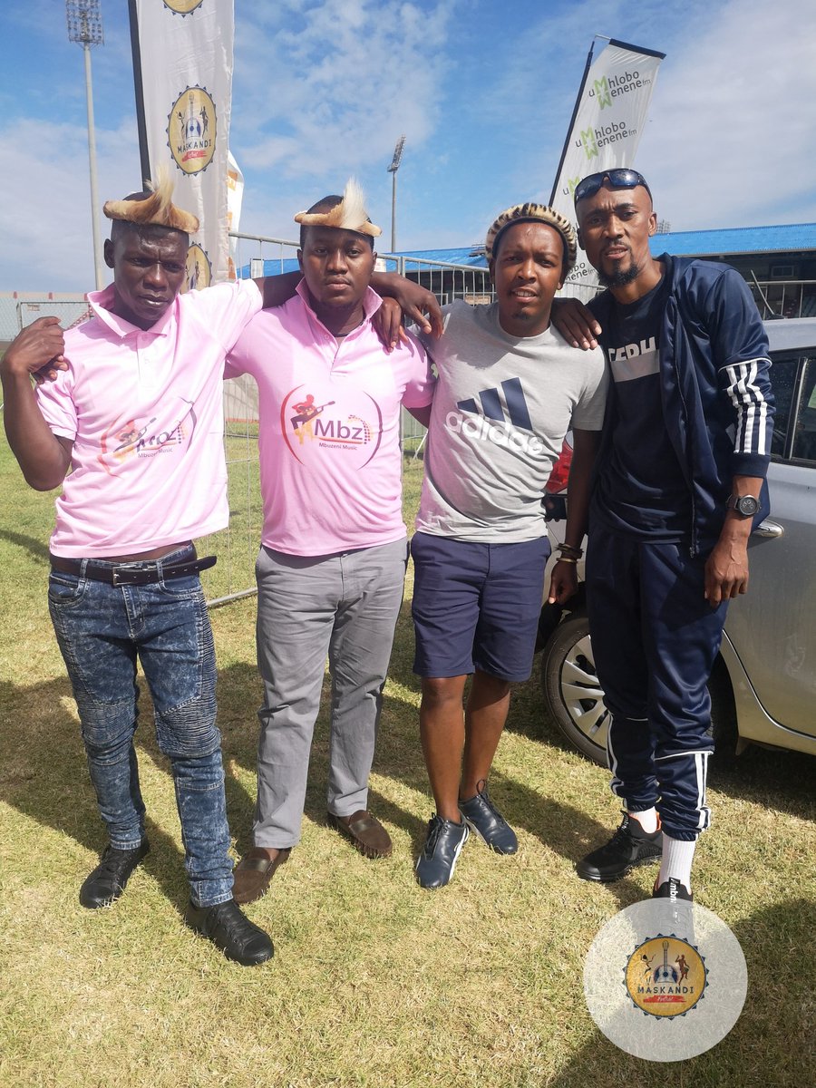 MaskandiF's tweet photo. #IchwaneLebacha &amp; #Mbuzeni have arrived at Buffalo City Stadium 🔥🔥

Buy your tickets NOW to see them live. https://t.co/9lLRMsfFOP
