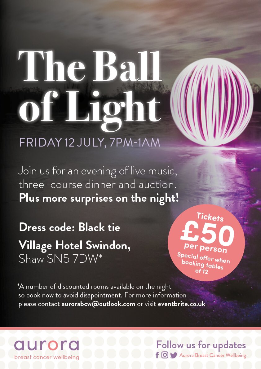 TICKETS ON SALE NOW! DM or email us for more details aurorabcw@outlook.com #TheBallOfLight #BreastCancer #Charity