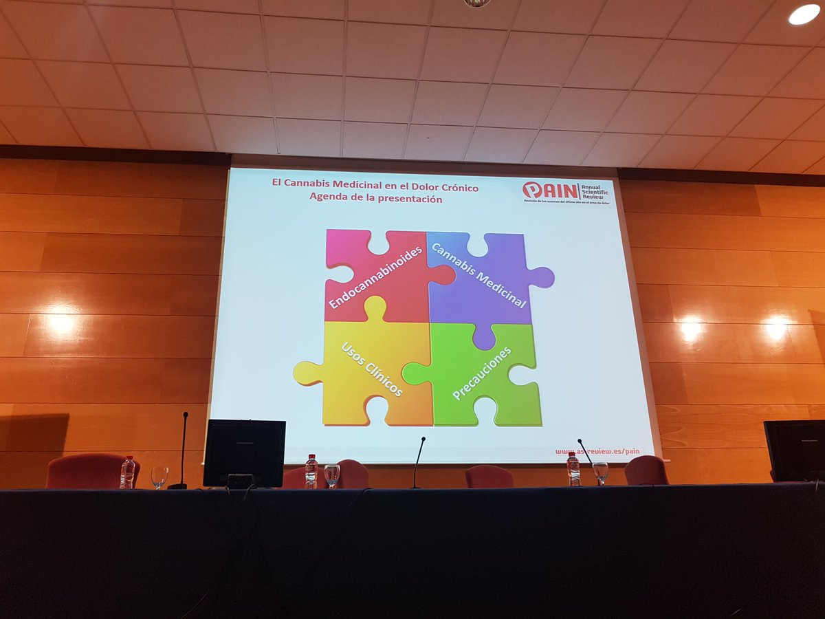 SocMadDolor's tweet photo. #painreview2018 Termina la jornada, con el Dr. Jordi Pérez, de la Universidad McGill, de Montréal,  hablándonos del uso del Cánnabis medicinal. https://t.co/maCZdQEPDf