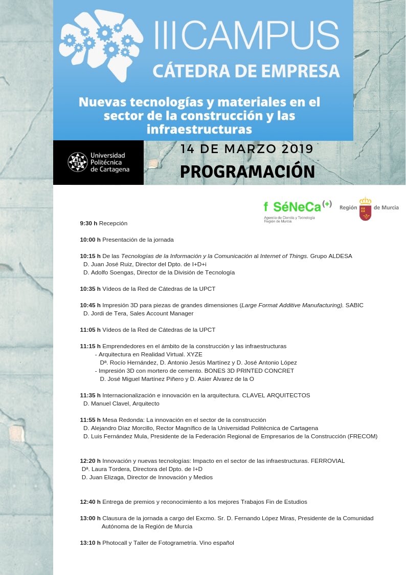 #IIICampusCatedra en @UPCTnoticias con <a href="/FundacionSeneca/">Fundación Séneca</a> y @Emprende_UPCT inscríbete!!!!