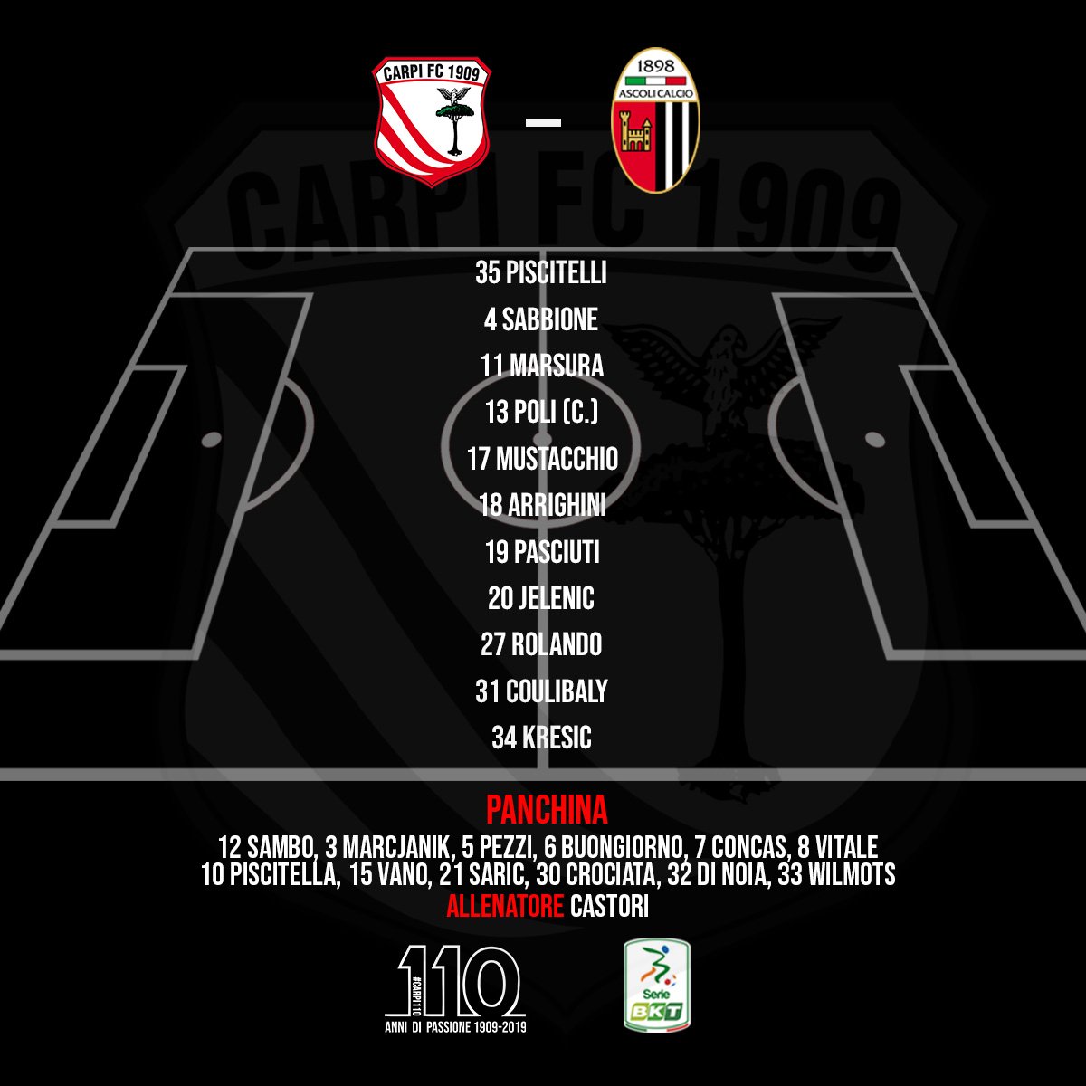 ac_carpi's tweet photo. 📋 le formazioni ufficiali di #CarpiAscoli ➡️ https://t.co/GmlTVW2INE
#FORZACARPI ⚪️🔴
#CarAsc https://t.co/bqMEspRbw5