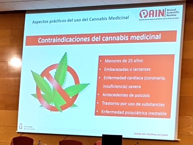 aperebrat's tweet photo. Indicaciones de cannabis medicinal: #dolorcronico, antiemético, esclerosis múltiple (y trastornos sueño x SAOS, fibromialgia).
Contraindicaciones: posible uso del CBD vs THC. J.Pérez en #painreview2018 https://t.co/pOLPrBjBwY